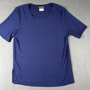 Vintage Notations Textured Blouse Women's Size Small Made in USA Minimalist Core